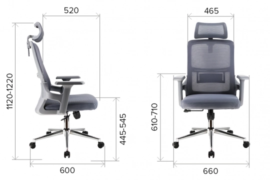 Кресло офисное Everprof EP-530 Grey Сетка Серый - 4